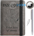 Airtag Passport Holder Cover Wallet Travel Essentials RFID Blocking Leather by PASCACOO