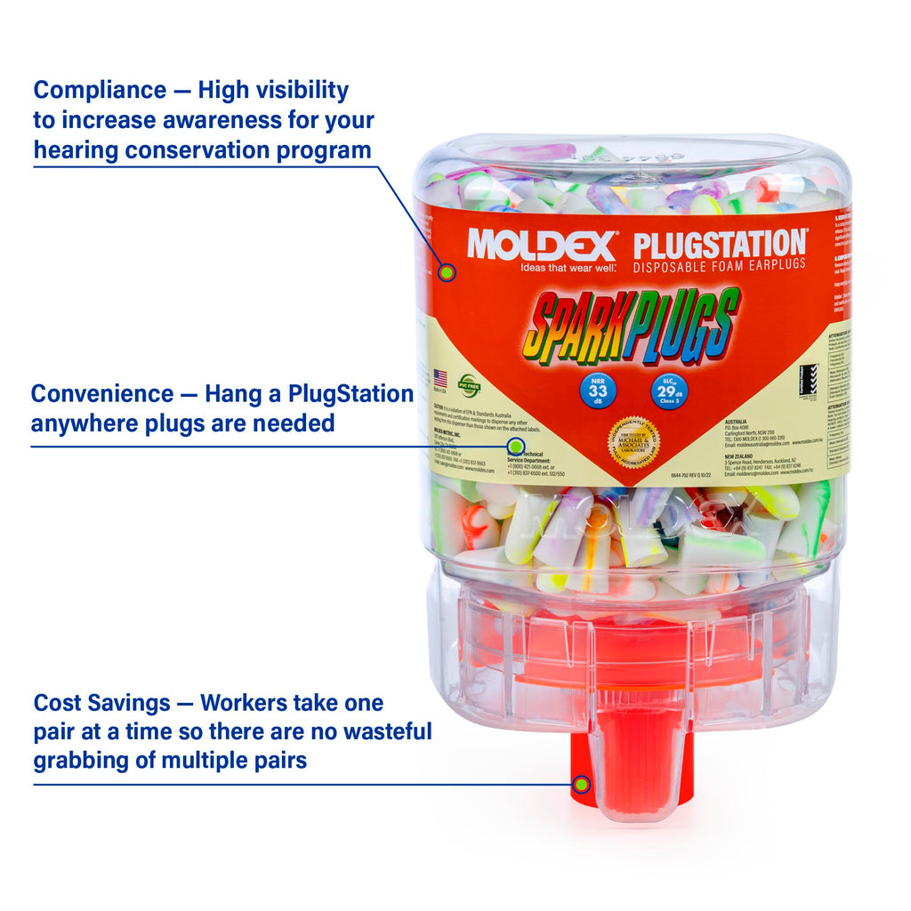 Moldex SparkPlugs PlugStation Uncorded Earplug Dispenser (250 pair (Pack of 1) / Uncorded)