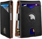 Airtag Wallet for Men, with Money Clip 11 Cards Slim Front Pocket Leather RFID by Miyozi