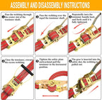 2Pack Ratchet Straps Heavy Duty, 2” 32Ft Tie Down Straps Ratchet, Tie Down - Image 3