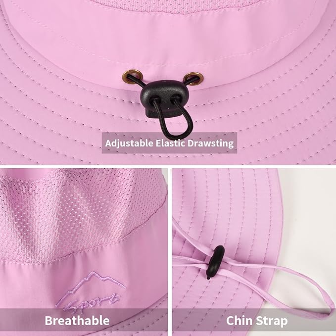 Sun Hats for Men Women Fishing Hat UPF 50+ Breathable Wide Brim Summer UV - Image 3