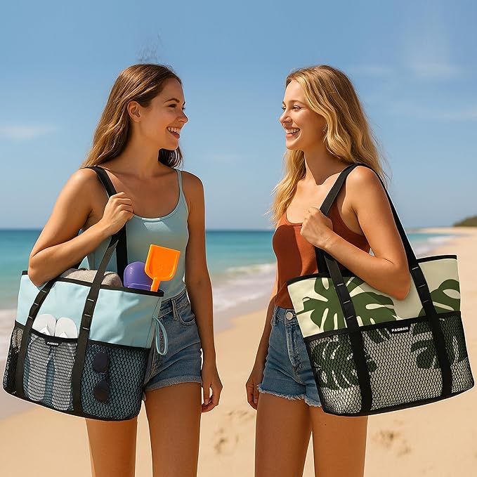 Beach Bag with Zipper - Image 6