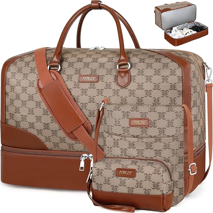 Weekender Bag for Women, Travel Duffel Bag Carry On Overnight Bag by ITIEZY