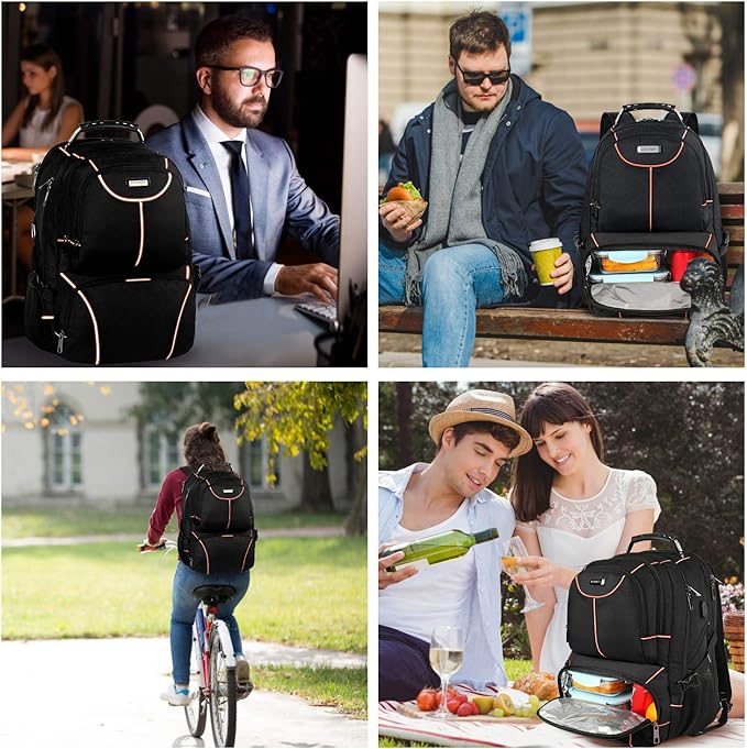 VECKUSON Lunch Bag Backpack, Insulated Cooler Lunch Box, Extra Large 17.3 inch - Image 7