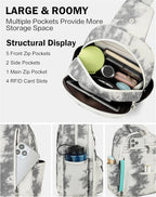 FADEON Large Sling Bag for Women, Leather Crossbody Purse Designer Anti Theft - Image 6