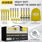 AUGO Heavy Duty Ratchet Straps & Soft Loops – Pack of 4 Extra Strong 1.5” by - Image 4