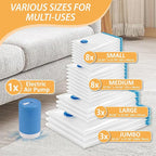 Vacuum Storage Bags with Electric Pump, 22 Pack Vacuum Seal Space Saver Bags - Image 4