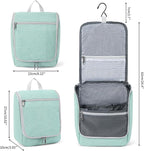 Della Gao Hanging Toiletry Bag for Men and Women, Portable Travel Makeup Bag Cosmetic Bag Toiletries Organizer, Bathroom Bag, Water Resistant Nylon - Green