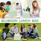 Bluboon Lunch Bag for Women Men Cute Corduroy Lunch Tote Bags Reusable - Image 5