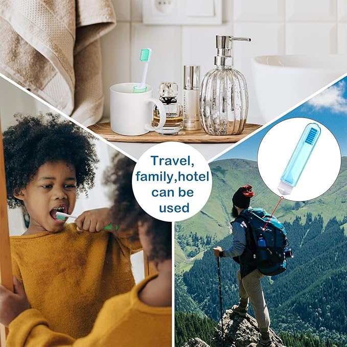 Patelai 4 Pieces Travel Toothbrush Set, Soft Bristle Mini Foldable Tooth Brush - Image 7