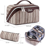 Travel Makeup Bag for Women: Large Capacity Open Flat Make up Bag Set of 3 - Image 2