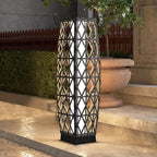 Grand patio Solar Outdoor Floor Lamp Wicker Lantern Decoration Light by GrandPatio