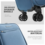 Verage Under Seat Luggage with Wheels, Softside Small Suitcase Spinner Carry On - Image 7