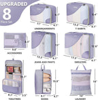 8 Set Packing Cubes for Travel, Gifts for Women Mom, Anti-Tearing Suitcase - Image 2