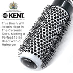 Kent KS30 Nylon Radial Salon Hair Brush With Heat Reflecting Core (33mm Diameter) - For Styling, Straight Blow-Dry, and Easy Curling