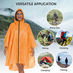 PTEROMY Hooded Rain Poncho for Adult - Image 7