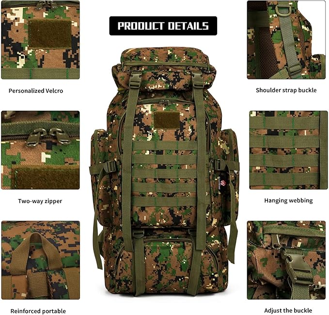 Hiking Backpack for Men 70L/100L Camping Backpack Military Rucksack Molle 3 - Image 6