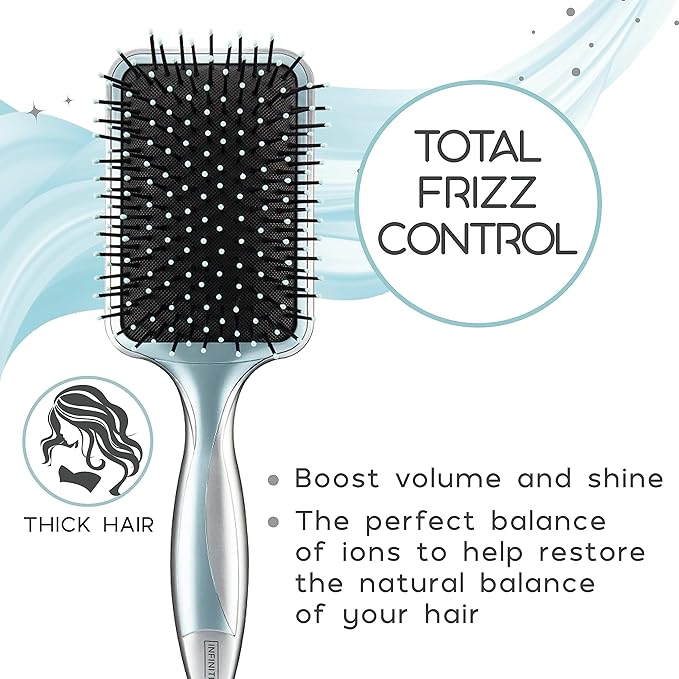 InfinitiPro by Conair - Hair Brush - Detangling Brush - Hair Brush For Thick Hair - Hairbrush Reduces Frizz and Adds Volume - Smoothwrap Series