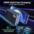350W USB C Charger, 6-Ports PD3.1 140W Fast Charging Station, GaN Foldable - Image 4