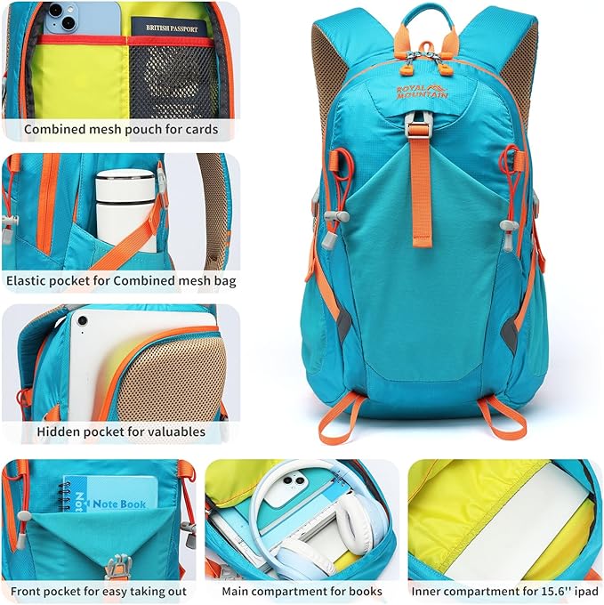 Small Hiking Backpack, 20L Lightweight Travel Backpacks - Image 5