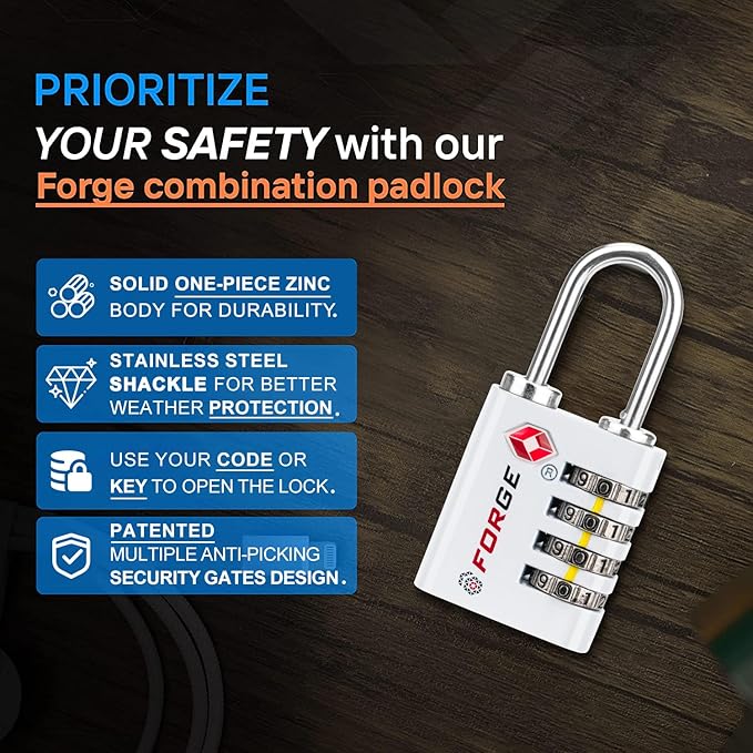 Forge Dual-Opening: Key or Combination Access Lock, TSA Approved Locks - Image 5