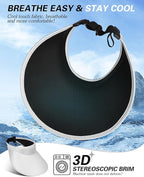 Sun Visor Hats for Women, UPF50+ Wide Brim Sun Hats Adjustable Foldable Beach - Image 3