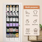 FENTEC 24 Pocket Over Door Shoe Organizer, Mesh Closet Shoe Holder - Image 7
