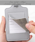 Teskyer Luggage Tags, 3 Pack Premium PU Leather Luggage Tags - Image 4