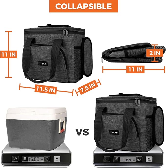 OPUX Soft Cooler Bag, Insulated Collapsible Lunch Cooler Tote - Image 5
