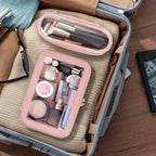 Travel Clear Makeup Bag with Makeup Brush Bag, Leather Makeup Case Toiletry Bag - Image 2