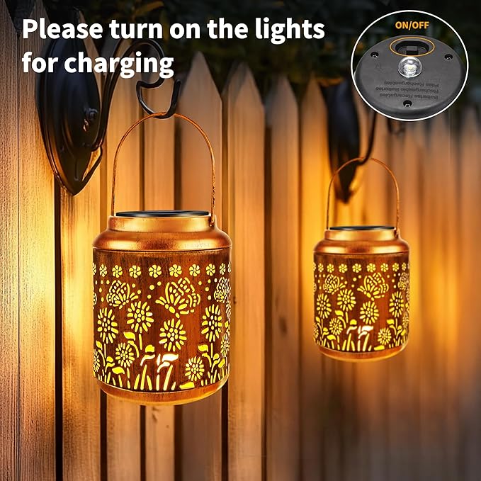 Brizled Butterfly Solar Lantern Lights 2 Pack, Warm White Christmas/Birthday - Image 6