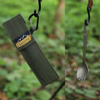 SANTTA Titanium Camping Spork Set of 2 Piece, Spoon Fork and Bottle Opener 3 in - Image 4