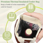 Tirrinia Single Wine Carrier Tote, Insulated Cooler Bag - Image 4