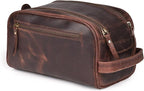 LEATHER VILLAGE Premium Leather Toiletry Travel Pouch by LeatherVillage