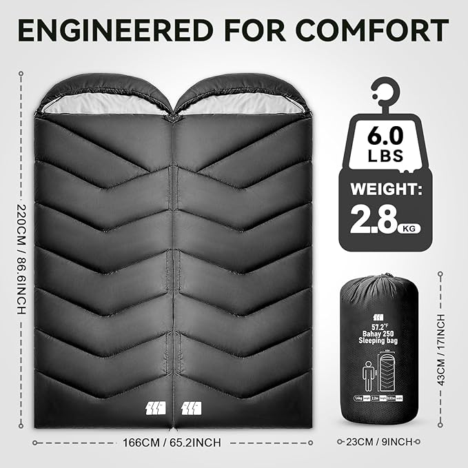 Sleeping Bags for Adults Cold Weather, Waterproof, Lightweight Camping Sleeping - Image 3