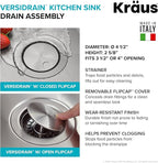 KRAUS Dex 33-inch Undermount 16 Gauge Stainless Steel Double Bowl Kitchen Sink - Image 3