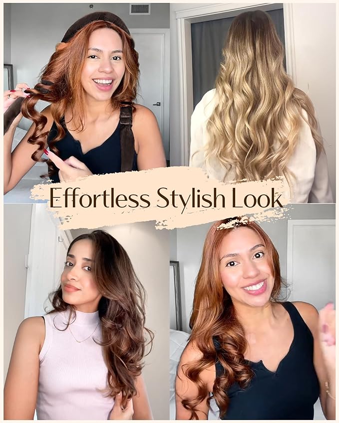 YANIBEST Heatless Curls Overnight, No Damage Hair Curlers to Sleep in, Satin Heatless Curling Set with Hair Clip Scrunchies, for All Hair types (Chocolate)