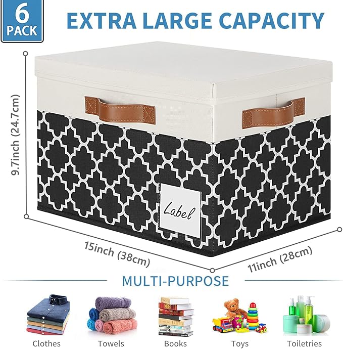 GhvyenntteS 6 Pack Fabric Storage Bins - Image 3