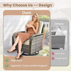 HOOOWOOO Patio Furniture Set, 5 Pieces Outdoor Conversation Set, All Weather - Image 3