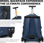 Boavan Rolling Backpack, 17 inch Water Resistant Wheeled Backpack, Carry on - Image 5