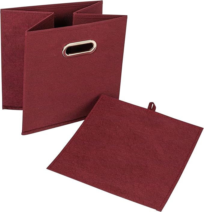 Household Essentials Fabric Storage Cube Bins, 6 Piece Set, Strong Poly-Woven - Image 3
