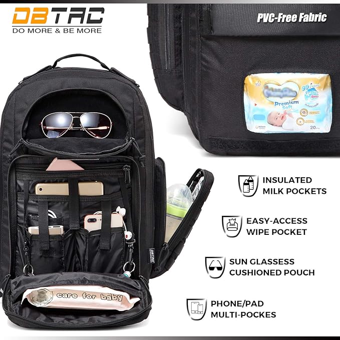 Diaper Bag Backpack for Dad, DBTAC Large Baby Nappy Bag for Men w/Changing Mat - Image 5