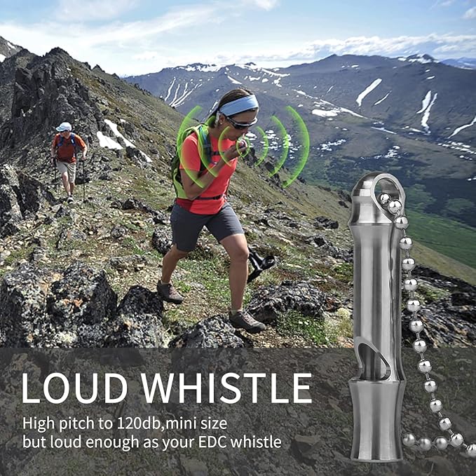 Emergency Whistle, Titanium Whistle EDC Safety Whistle - Image 4