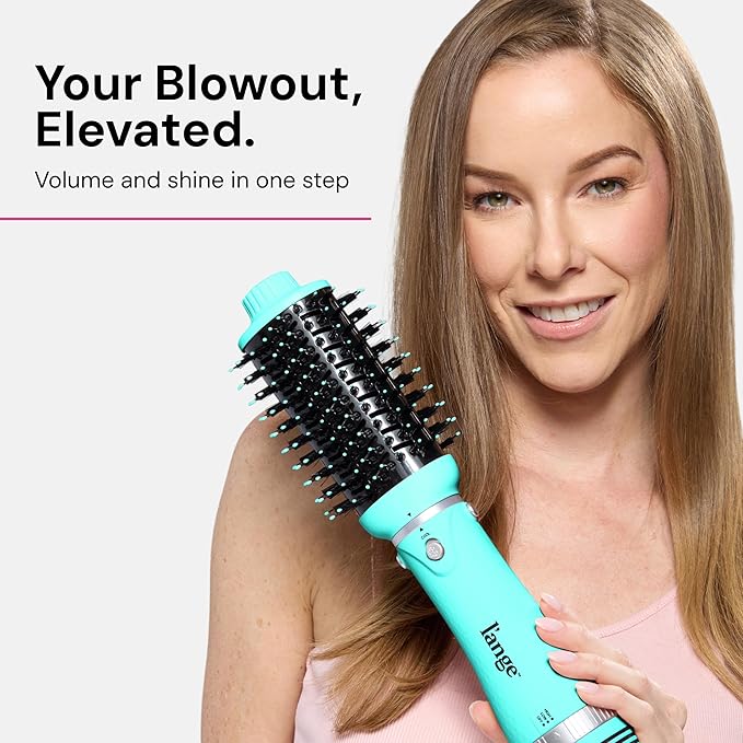 L'ANGE HAIR VolumeBoost 60mm 2-in-1 Ceramic Volumizing Brush Dryer | Fast Drying & Styling for Frizz-Free, Voluminous Blowouts | Ceramic-Coated Barrel (Blue)