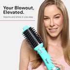 L'ANGE HAIR VolumeBoost 60mm 2-in-1 Ceramic Volumizing Brush Dryer | Fast Drying & Styling for Frizz-Free, Voluminous Blowouts | Ceramic-Coated Barrel (Blue)