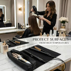 TREND-X Hair Styling Tools Organizer Bag with Heat-Resistant Mat, Flat Iron Travel Case, Travel Bag for Curling Iron, Straightener and Hot Brushes, Storage Case for Hot Hair Tools (Irons Not Included)