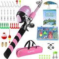 PLUSINNO Kids Fishing Pole, Portable Telescopic Fishing Rod and Reel Combo Kit - by PLUSINNO