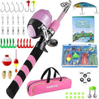 PLUSINNO Kids Fishing Pole, Portable Telescopic Fishing Rod and Reel Combo Kit - by PLUSINNO