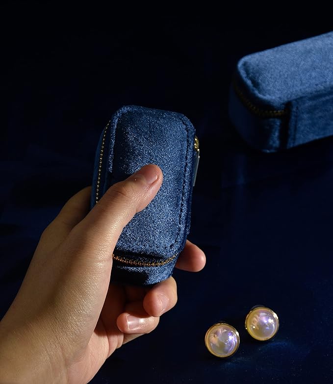 TAIMY Mini Jewelry Travel Case, Velvet Small Travel Jewelry Box, Portable - Image 3