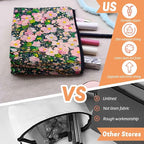 Cosmetic Bags Travel Makeup Toilet Case Waterproof Pouch for Women Girls 6.7X9.45inches - Lovely Pink - Bloom Tapestry